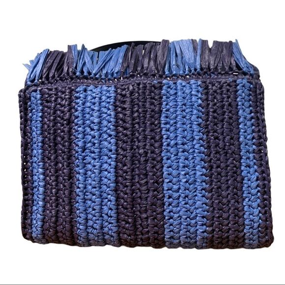 Kate Spade New York Sam Striped Straw Tote - Picture 2 of 5